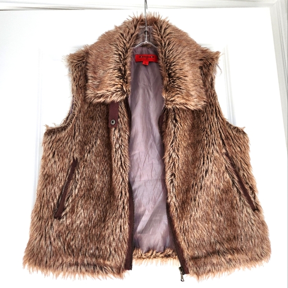 CoffeeShop Jackets & Blazers - Coffee Shop brown faux fur vest with pockets size XL